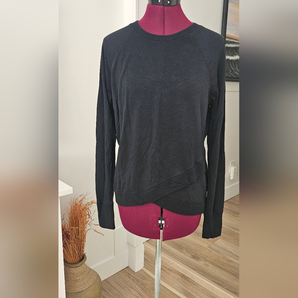 Athleta Black Long Sleeve Sweatshirt Size S